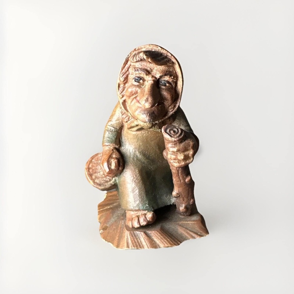 VTG ANRI Little Folks of the Salvans Old Witch Hand Carved Wood Figurine Italy